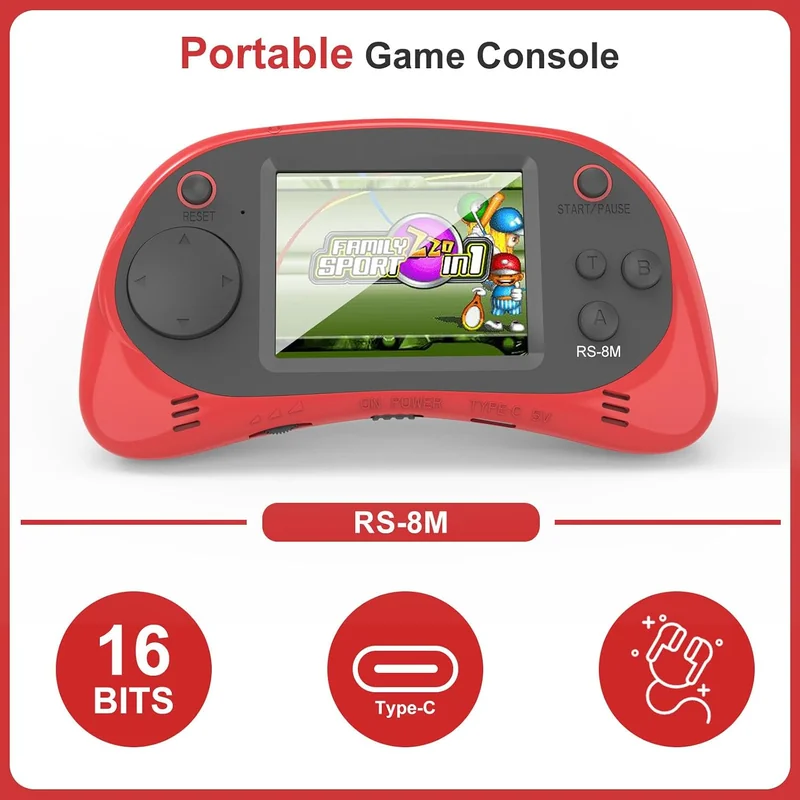 Consola portátil retro 16-bit con 220 juegos HD - Foto 2