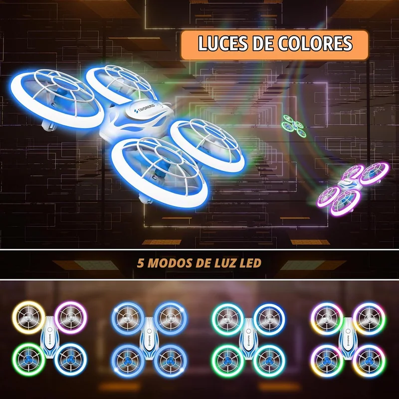 Dron S60 con luces LED y protectores completos - Foto 3