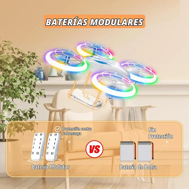 Dron S60 con luces LED y protectores completos - Foto 5
