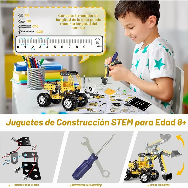 Kit de construcción STEM mecánico de metal - Foto 2