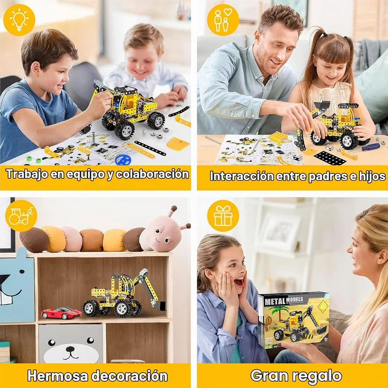 Kit de construcción STEM mecánico de metal - Foto 4