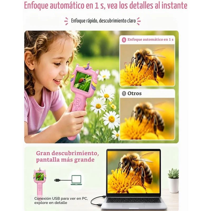 Microscopio digital infantil con pantalla 2.4