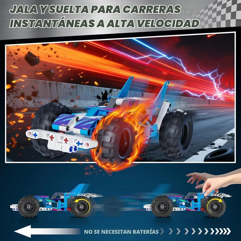 Set de construcción de autos de carrera STEM 9 en 1 - Foto 4