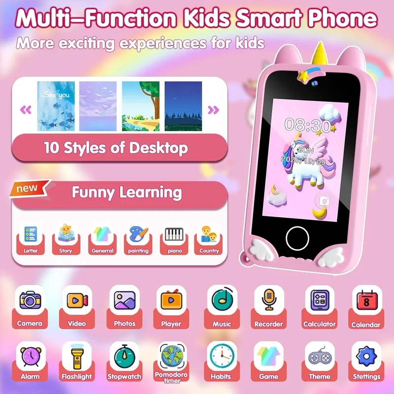 Teléfono interactivo para niños con pantalla táctil 2.8