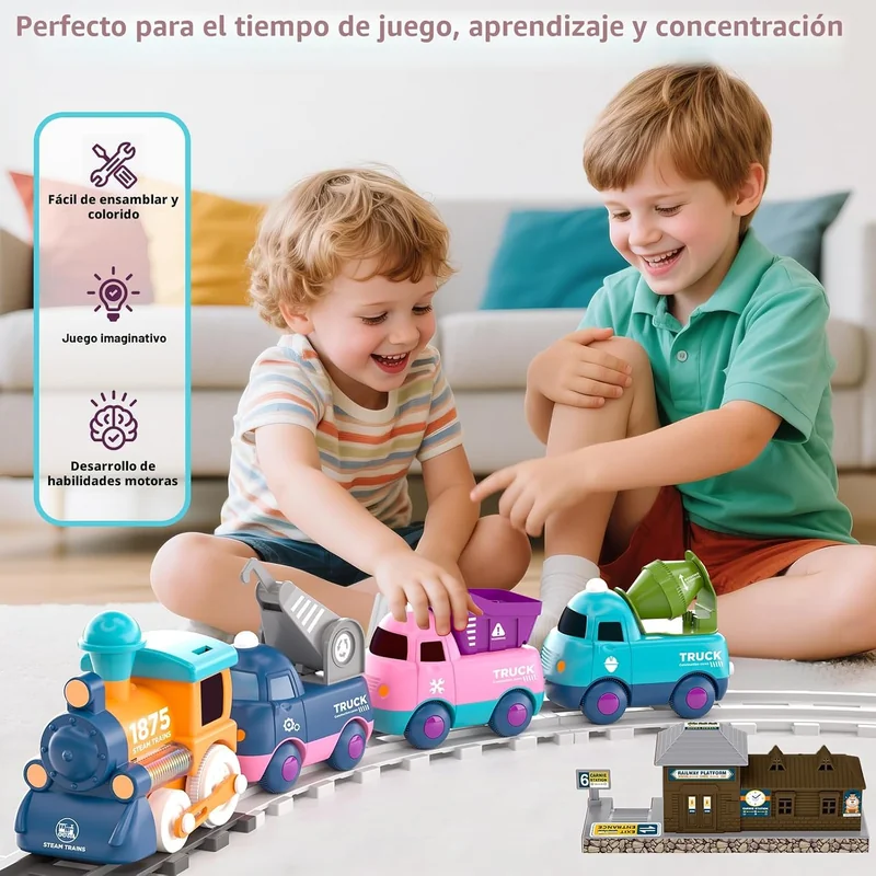 Juego de tren eléctrico infantil con luces, música y pistas - Foto 2