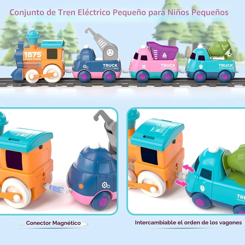 Juego de tren eléctrico infantil con luces, música y pistas - Foto 5