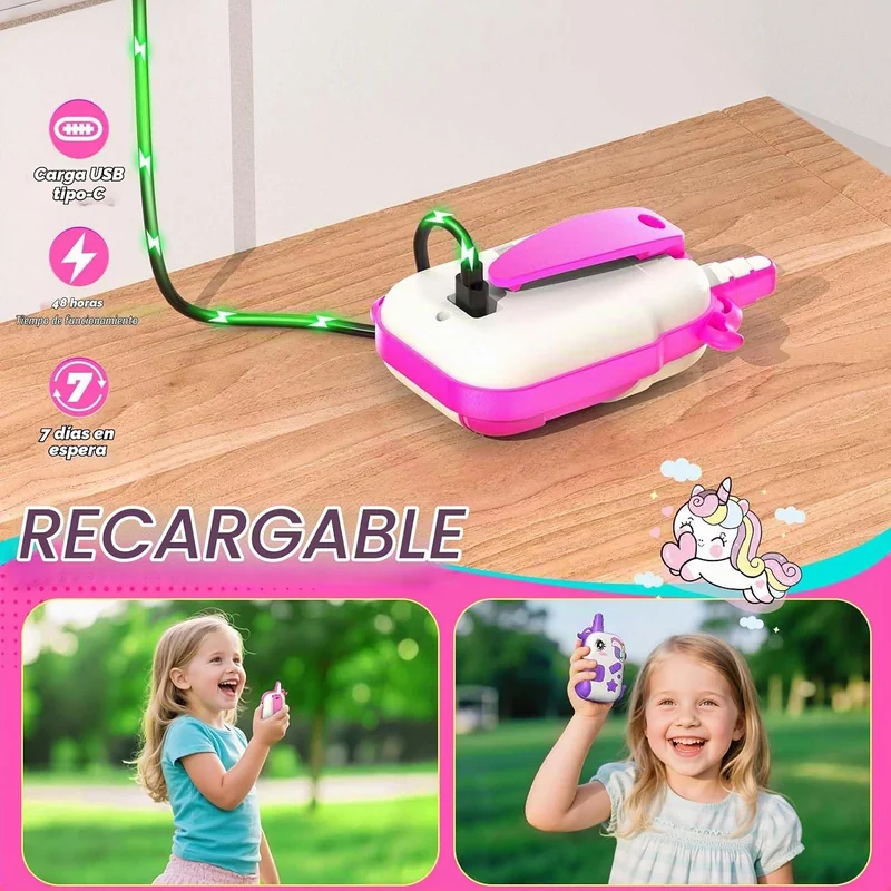 Walkie Talkies recargables de unicornio (paquete x2) - Foto 4