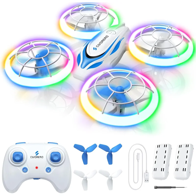 Dron S60 con luces LED y protectores completos