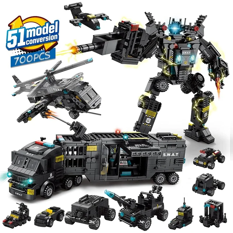Robot SWAT transformable 51 en 1 bloques STEM