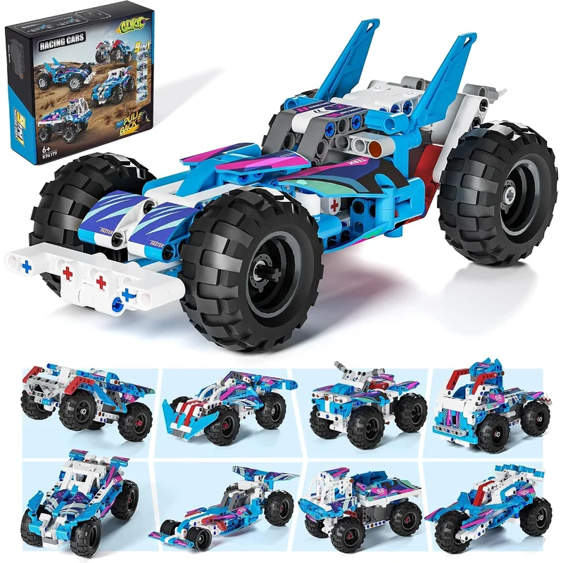 Set de construcción de autos de carrera STEM 9 en 1