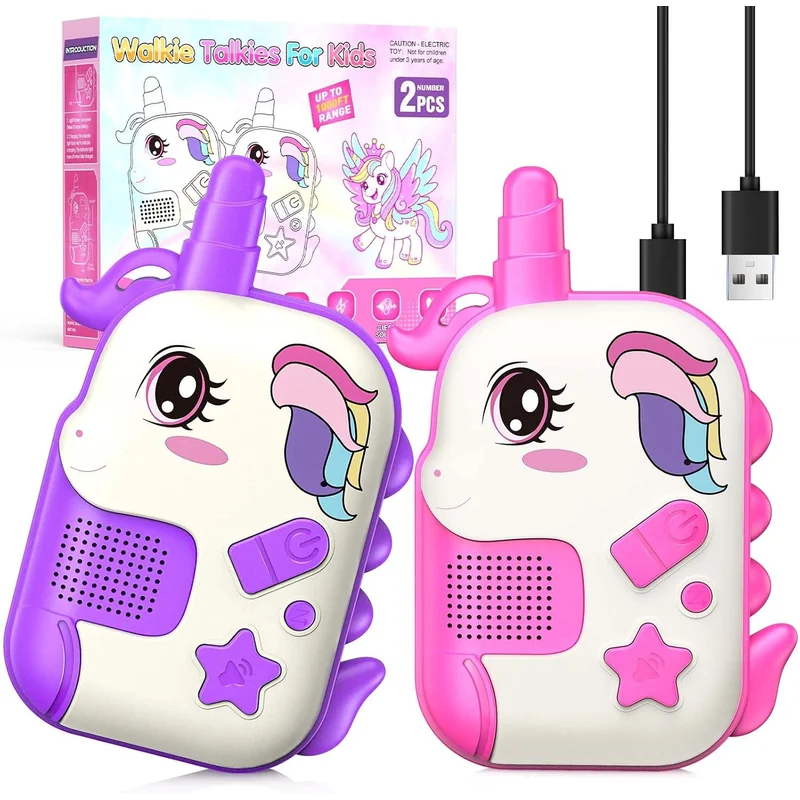 Walkie Talkies recargables de unicornio (paquete x2)